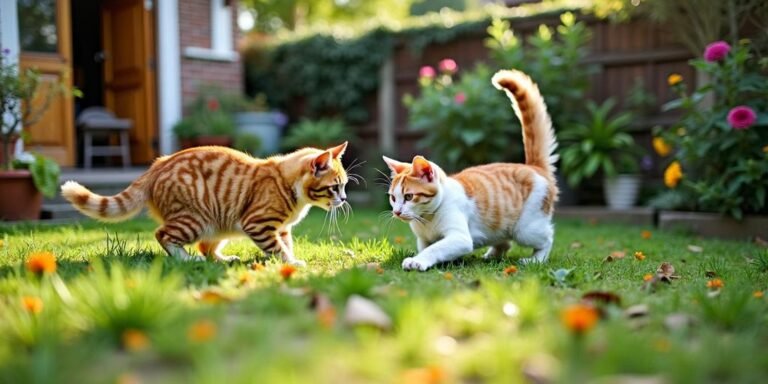 Katzen spielen sicher im Garten